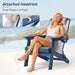 Folding Adirondack Chairs Set of 2, HDPE and Woven Mesh, Blue