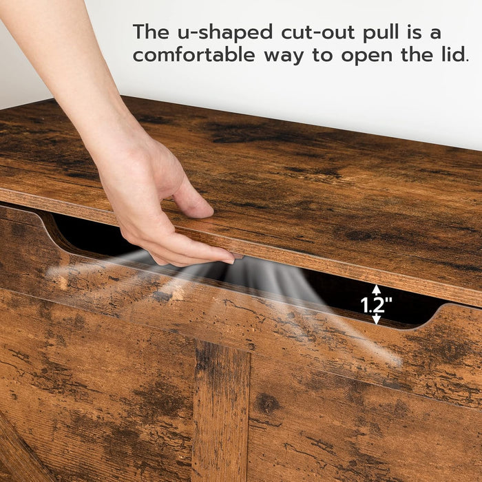 Storage Bench 39.4 Inch RusticWood Brown Organizer