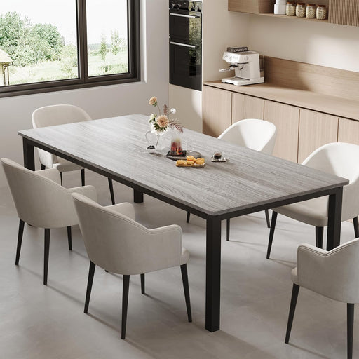 Grey Industrial Dining Table 78Inch MortiseTenonJoint