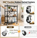 4 Tier Foldable Metal Storage Shelves on Wheels No Assembly | Heavy-Duty Shelf Unit for Kitchen, Garage, Pantry, Basement, Bookshelf, Black
