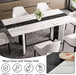 Dining Table for 6-8 People, 71 Inch Long Kitchen Dinner Table with Metal Frame & Waterproof Wood Tabletop, Modern Farmhouse Rectangular Dining Room Tables for Kitchen, Living Room, White