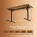 Standing Desk 55 × 24 Inch Electric Height Adjustable, Rustic Brown