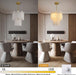 Alabaster round Chandelier, 2-Tier Spanish Alabaster Chandeliers, Warm White, 13" Modern Small Gold Marble Pendant Chandeliers for Foyer, Kitchen Island, Dining Room, Bedroom