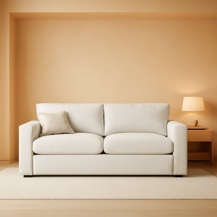 68-Inch White Modular Sectional Sofa Cushioned Comfort