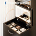 Compact Vanity Desk With Illuminating Mirror Black