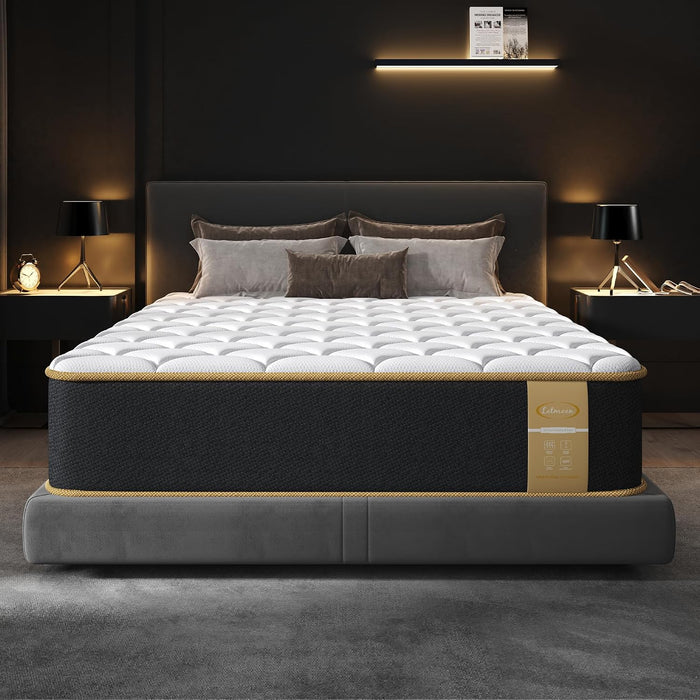 Luxury Full Size Mattress 8 Inch, Hotel Level Hybrid Mattress Full Size Bed in a Box, Gel Memory Foam & 7-Zone Ergonomics Targeted Support, Certipur-Us, Teens, Singles, Guest Rooms, 365-Trials