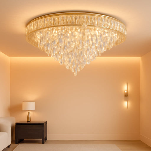LED Crystal Chandelier With Remote Dimmable Lighting