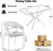 Modern Glass Dining Table Set for 4, 47" Small Rectangle Dining Room Table Chairs, Black Glass Kitchen Table & 4 off White Chenille Accent Arm Chairs for Kitchen, Small Apartment, Home
