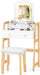 Small Vanity Desk with Mirror and Lights, White Makeup Vanity Desk with 3 Drawers, Adjustable Heights, 3 Color Lighting Modes, Compact Bedroom Dressing Table with Stool for Small Space