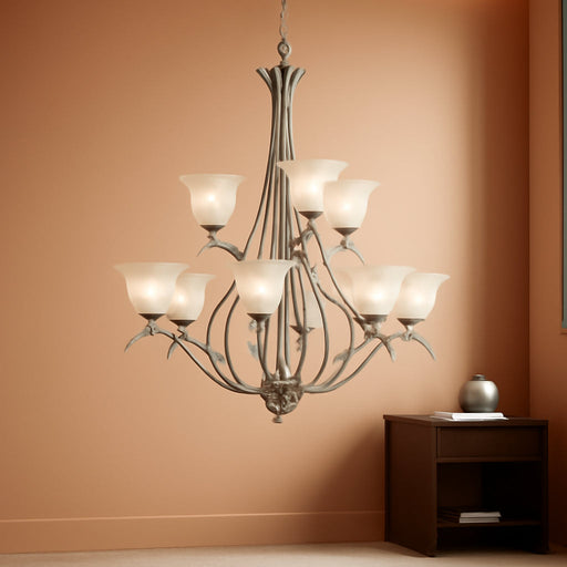 Dover 9-Light 2-Tier Chandelier, Brushed Nickel