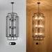 Black Lantern Chandelier For High Ceiling Lighting