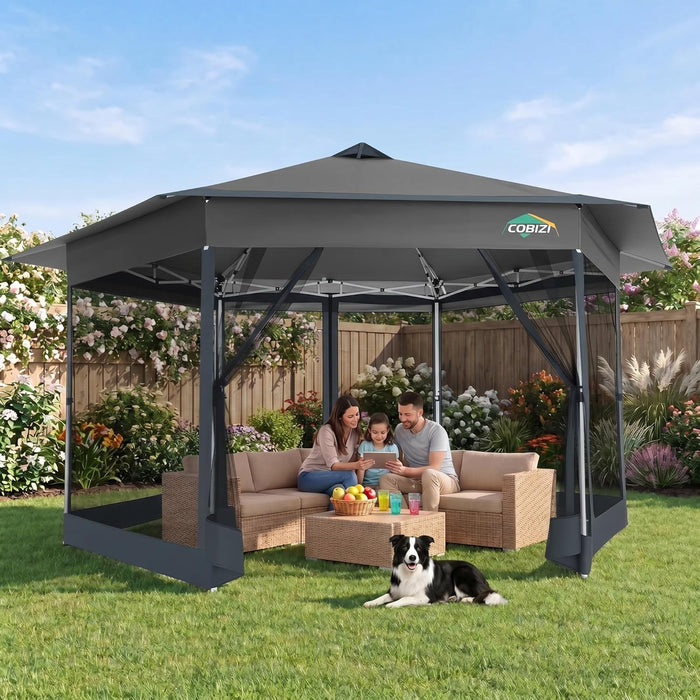 16x16 Pop Up Gazebo Weatherproof MosquitoNetting Shelter