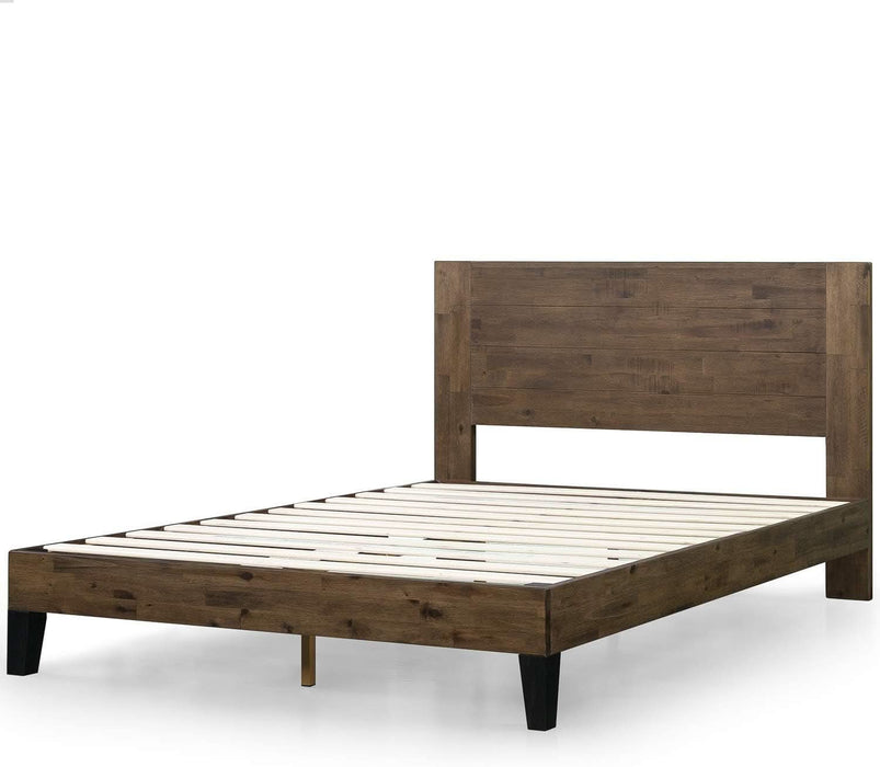 Tonja Wood Platform Bed Frame with Headboard, Mattress Foundation with Wood Slat Support, No Box Spring Needed, Easy Assembly, Queen