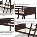Wood Twin over Twin Bunk Beds Convertible 2 Individual Twin Beds for Kids Children, Solid Rubberwood Bunk Bed with Ladder and Safety Rail (Espresso)