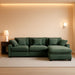 111.4Inch L Shaped Green ChenilleTextured Sectional Sofa