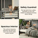 Heavy Duty Metal Bunk Bed Twin XL over Queen Bunk Bed Frame for Adults Kids, Twin over Queen Bunkbed with 2 Ladder for Apartment Bedroom, Noise Free Frames, No Boxing Spring Needed