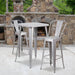 Lily Commercial Grade 4 Pack 30" High Silver Metal Indoor-Outdoor Barstool with Removable Back