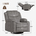 Swivel Rocker Recliner Chair with Heat and Massage, 31.89"Wide Rocking Sofa Home Recliner for Living Room Home Theater Office, Gray