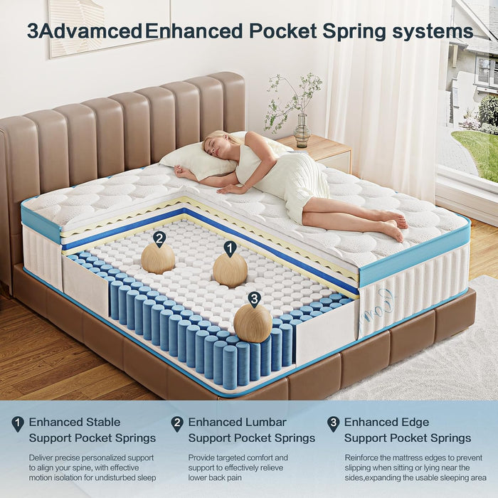 Full Size Mattress, 12 Inch Firm Hybrid Memory Foam Mattress