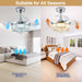30" Chandelier Ceiling Fan with Light Crystal Modern Fandelier Reversible Ceiling Fan Dimmable Retractable Timer for Bedroom Dining Living Room Silver Chrome