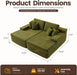 Green Cloudlike Velvet Oversized Double Chaise Lounge