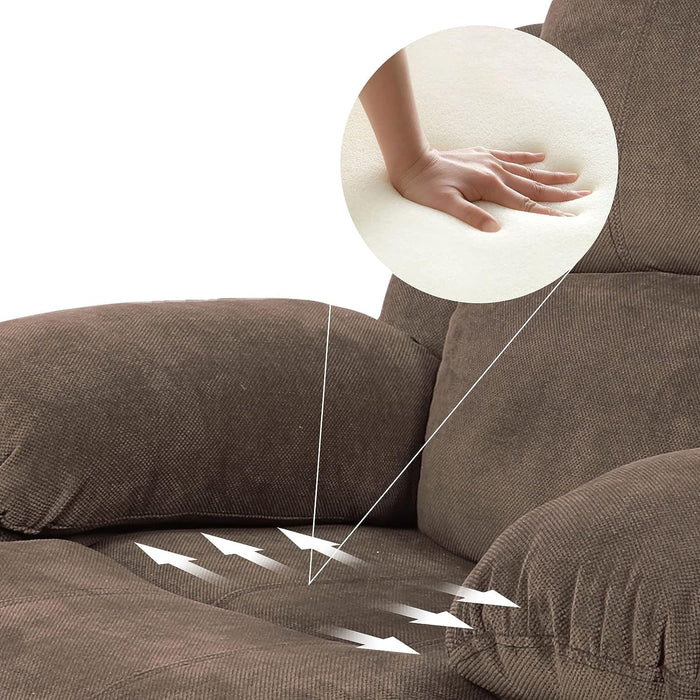 Corduroy Living Room Furniture Set Reclining Sofa Set Loveseat Furniture Sets in Living Room Sofa Recliners(Sofa+Loveseat, Taupe Corduroy)