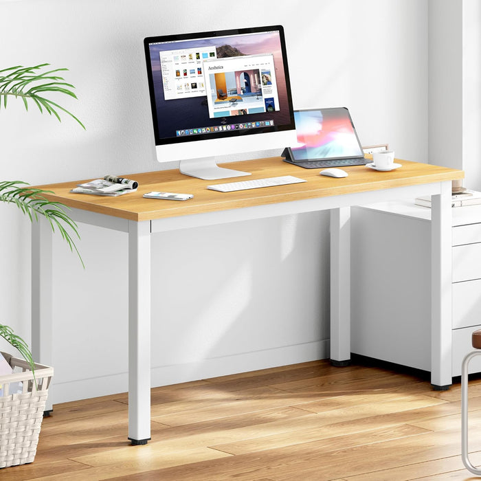 120cm TeakWood White HighGloss Finish Desk Stability