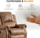 Power Recliner Chair with Massage and Heat, Faux Leather Electric Recliner Chair, Classic Single Sofa with Rivet Decoration for Living Room, Nut Brown