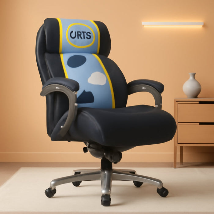 Jackson Big and Tall Executive Office Chair with AIR Technology and Smart Layers Premium Elite Foam, Supports up to 350 Pounds, Bonded Leather, Black