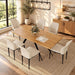 7-Piece Dining Table Set for 6, Oak Color Table with 6 Chairs