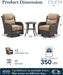 Luxury Outdoor Swivel Rocker Patio Chairs of 2 with Side Table