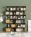 6 Tier Geometric Bookcase,S Shaped Bookshelf, Wood Decorative Storage Shelving, Modern Freestanding Display Shelves, Tall Book Shelf Unit for Living Room Bedroom, Rustic Brown