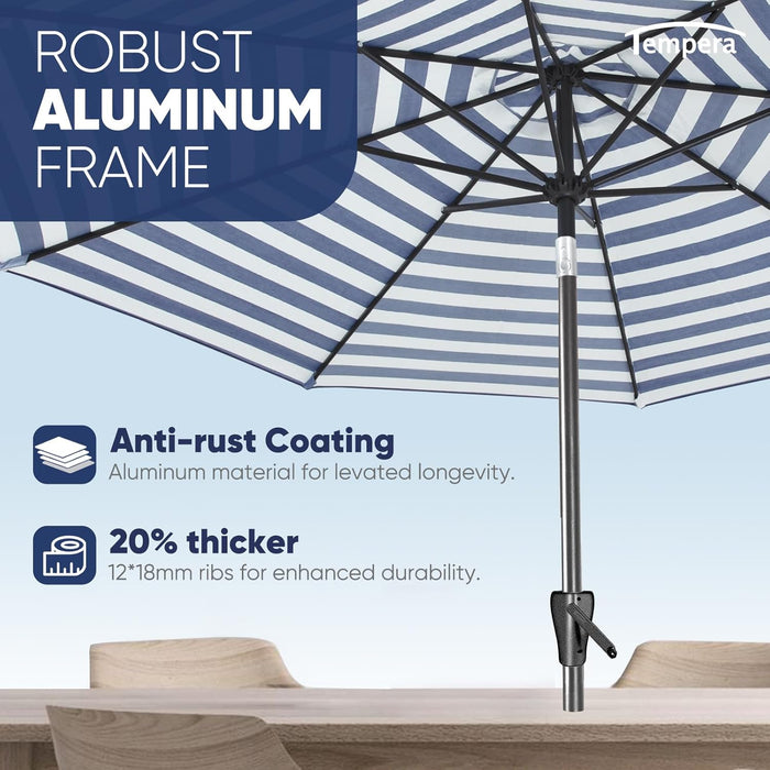Patio Market Outdoor Table Umbrella with Push Button Tilt and Crank, Large Sun Umbrella with Sturdy Pole & Fade Resistant Canopy, Easy to Set