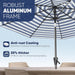 Patio Market Outdoor Table Umbrella with Push Button Tilt and Crank, Large Sun Umbrella with Sturdy Pole & Fade Resistant Canopy, Easy to Set