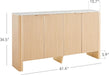 61" Sideboard Buffet Cabinet with Storage, Living Room Accent Cabinet with Doors and Adjustable Shelves, for Bar, Kitchen, Oak - Faux Marble