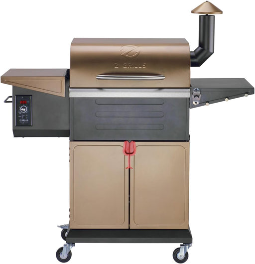 8-In-1 Outdoor BBQ Grill with PID 3.0 Controller, Wood Pellet Smoker, Auto Temperature Control, Huge Storage Cabinet Side Shelf with Tool Hooks, 572 Sq in Cooking Area for Camping Party