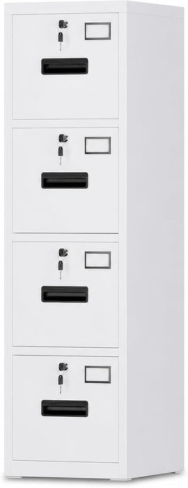 White IndustrialGrade 4 Drawer File Cabinet Lockable