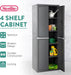 Gray Four Shelf Polypropylene Storage Cabinet Bundle