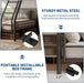 Twin over Full Bunk Bed Frame, Heavy Duty Metal Bunk Beds for Kids/Teens/Adults, 450 Lbs Upper & 500 Lbs Lower Capacity, Slot-Type Assembly, Reversible Ladder, 11.7" Safety Guardrails，Black