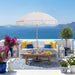 Boho Patio Umbrella, 6FT Beach Umbrella with Fringe, Wooden Pole