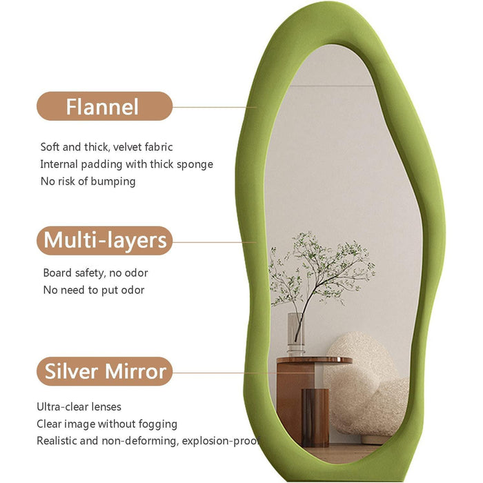 Blue Irregular Wavy Full-Length Mirror