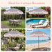 Fringe Patio Umbrella with Solar Powered String Lights, Boho Patio Umbrella for Outdoor, Garden, Deck, Pool, Push Button Tilt Pole