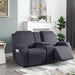 Reclining Loveseat with Middle Console Slipcover, 4 Piece Polyester Fabric Stretch Loveseat Reclining Sofa Covers (Dark Gray, 2 Seat Recliner Cover with Console)