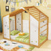 Twin Size Montessori NaturalWhite Floor Bed JungleGym