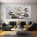 Canvas Wall Art Living Room Home Wall Decor Modern White Flower Canvas Art Wall Decor 29 X 58 Inches Large Wall Art Elegant Marble Texture Picture for Bedroom Office Artwork