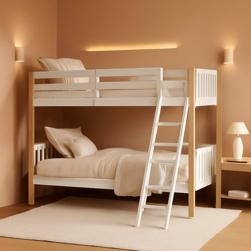 TwinOverTwin Bunk Bed White Finish Greenguard GoldCertified