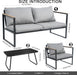 4Pc Metal Patio Conversation Set,Coffee Table,Washable Cushions