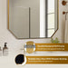 Gold Octagon Bathroom Mirror, 24X36 Inch Stainless Steel Metal Frame, Anti-Rust, Shatterproof HD Glass, Wall Mounted for Bathroom, Bedroom, Living Room