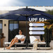 10Ft Outdoor Patio Umbrella, [Auto-Tilting] 3 Tiers Market Table Umbrellas with 1.5" Pole, 8 Sturdy Ribs, 3-Year-Non-Fading for Garden Deck Pool Backyard, Navy Blue