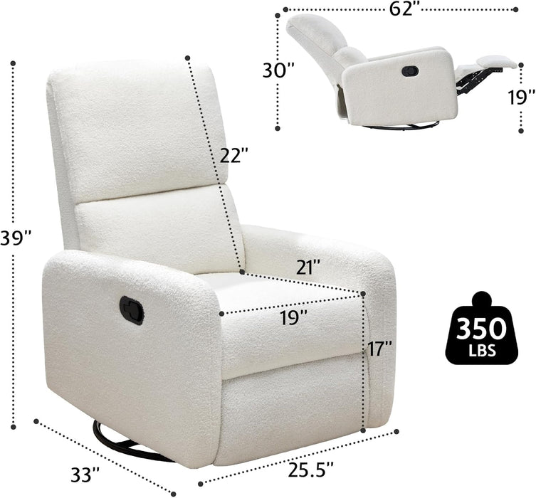 Swivel Rocking Chair with Massage & Heat